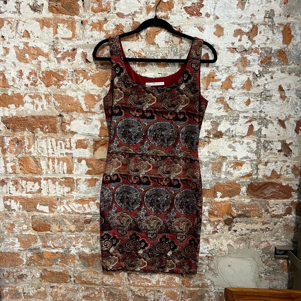 Peruvian Connection Red Multicolor Paisley-Print Mini Dress